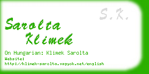 sarolta klimek business card